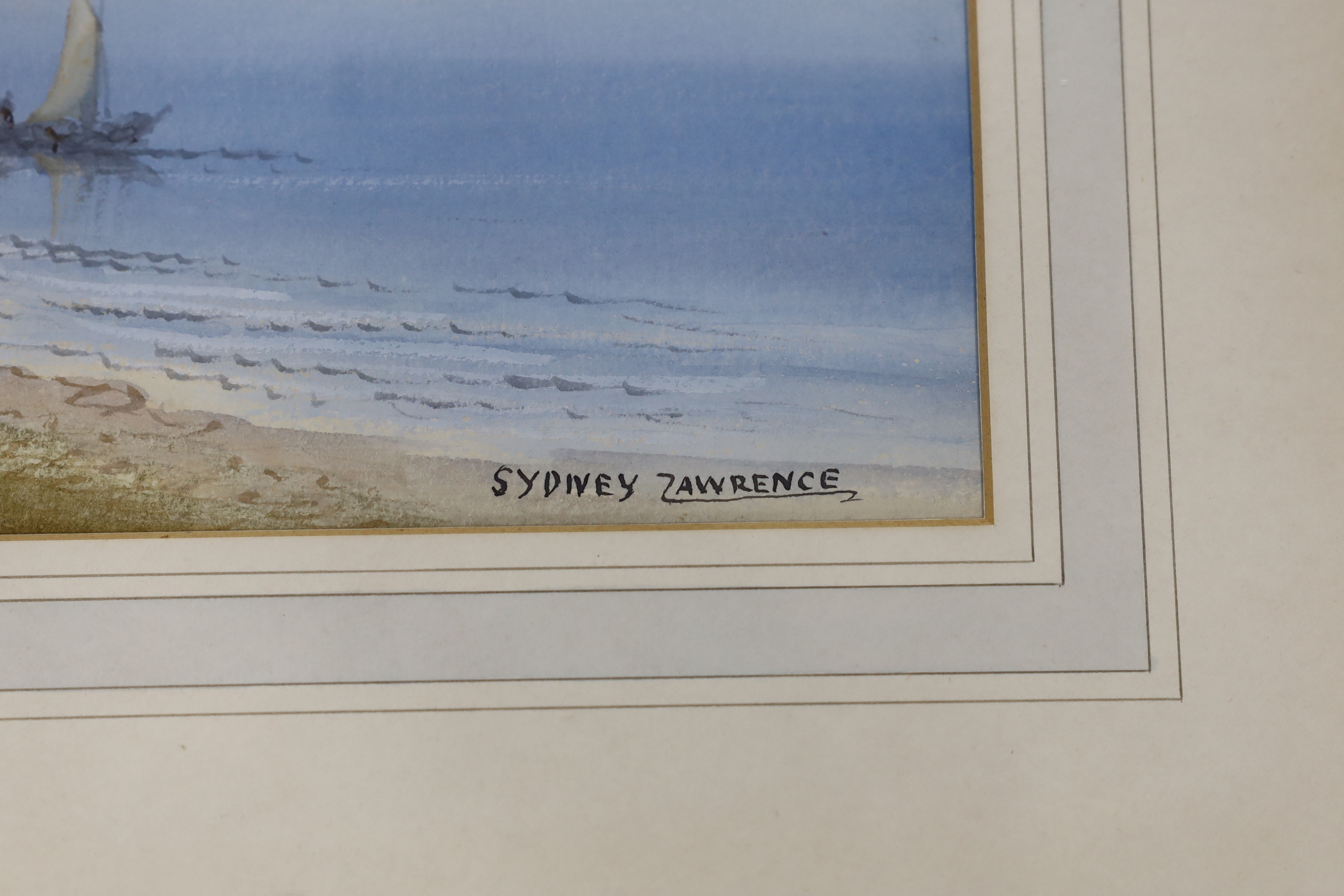 Sydney Mortimer Laurence (British, 1858-1940), watercolour, Venetian lagoon, signed, 23.5 x 44cm.